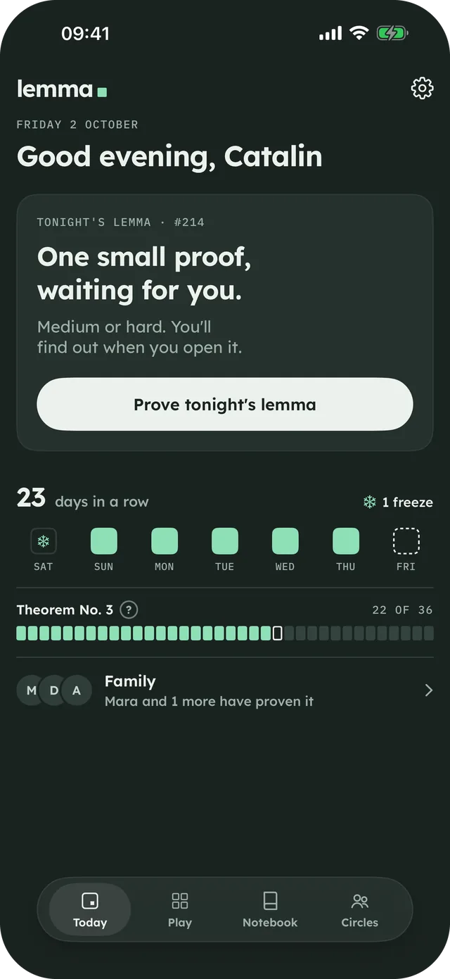 The Today screen on chalkboard.